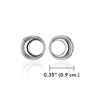 Crescent Moon Silver Post Earrings TER1811 - Jewelry